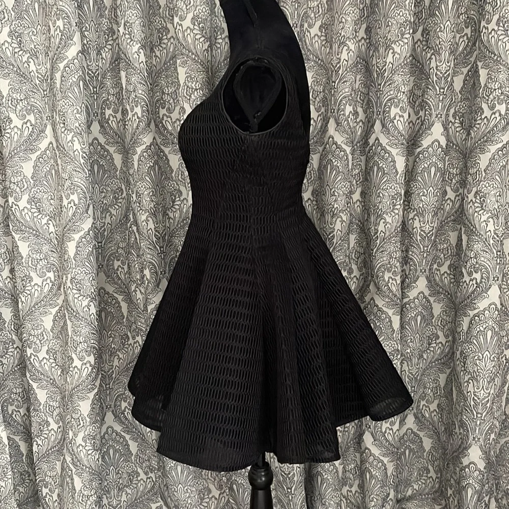 Black flared party dress